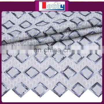 2015 fashion design african grey organza lace fabric