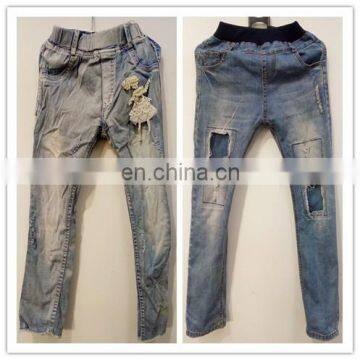 Latest and clean well sorted used denim jean trousers for children