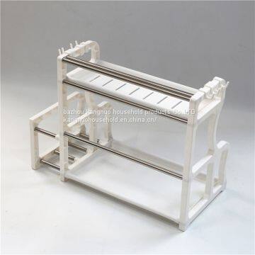 Household Kitchen Organizer Shelf Corner Storage Rack 2 Layers photo-2