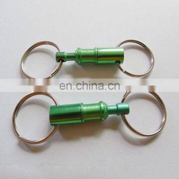 Wholesale Promotional Cheap Eco-friendly Multi Color Metal Business Detachable Double Ring Keychain