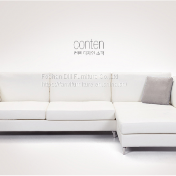 Home Furniture Italian Style Modern Living Room Leather Feather Sofa photo-3