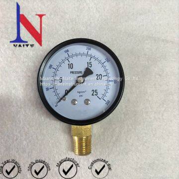 2.5 Inch Black Steel Case Brass Connector Pressure Gauge