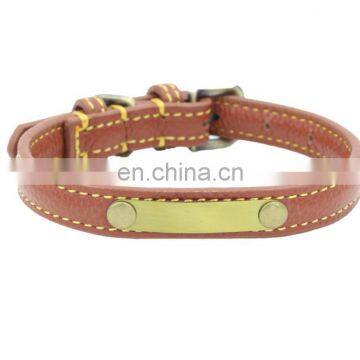 Double Layer Lichee Pattern Retro Leather Pet Collar Leash Training Dog Pulling Rope Pet Neck Chain Pet Supplies photo-6