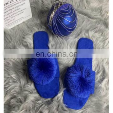 Solid Tassels Round Bag Handbag Female Women Party Pub Ball Purse Colorful Ladies and Matching shoes fur sliders