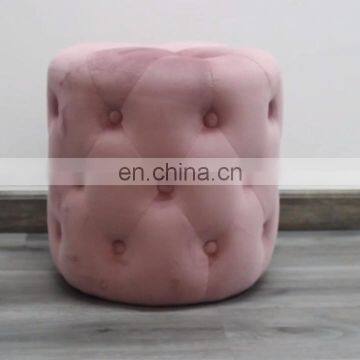 home living room furnitures pouf stools ottomans pink round velvet foot stool tufted ottoman