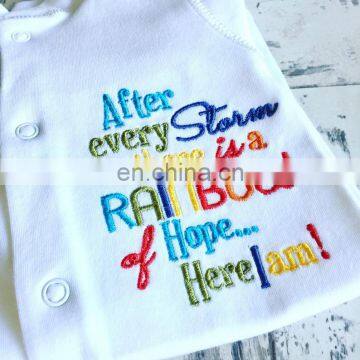 Baby Bodysuit Embroidery Sleepsuit Cap 2pcs Set Onesie Infant Baby Outfit Clothes photo-5