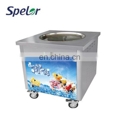 Commercial Thailand style professional fruits fry ice cream roll pan machine