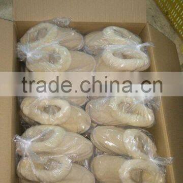 Warm Plush Fur Collar Cow Suede Upper Sheepskin Lining Men Leather Slipper photo-4