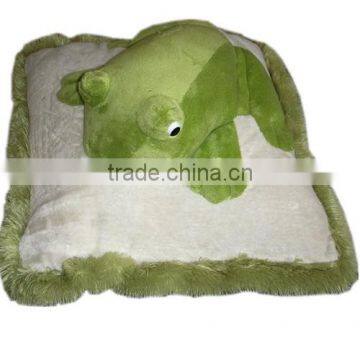 stuffed plush cushion with frog toy