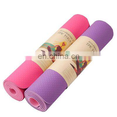 tpe posture line yoga mat two-color thickening fitness lengthening 6MM fitness dance exercise mat alo yoga mat