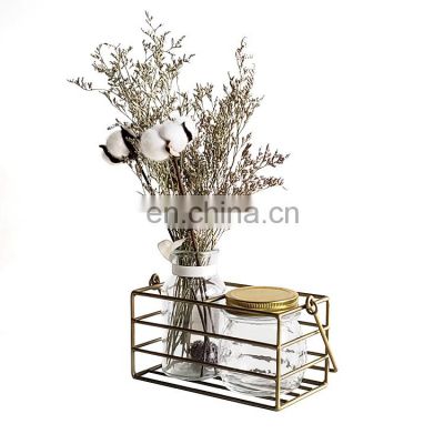 Good Quality Customized Golden Decorating Flower Pot Hanging Table Basket Storage Holder For Home Daily Decoration And Srtorage