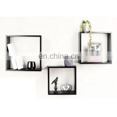 Unique Display Accent Custom decorative Wall Hanging Shelves cubicle wood shelf of Set 3