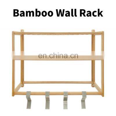 Multi-functional Bamboo Bathroom Shelf 3 Tier Wall Mount Storage Rack For Living Room Kitchen Toilet Use photo-2