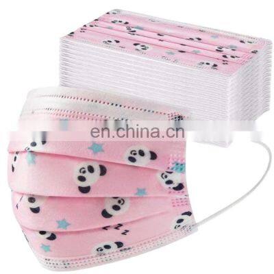 Children Cartoon Nonwoven Stylish 3 Layers Disposable Civil Face Masks With Printed