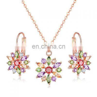 High Quality Coloful Diamond Rhinestone Bridal Set Jewelry photo-5