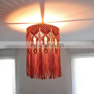 Hot Sale Macrame lampshade Boho Ceiling light Handmade High Quality