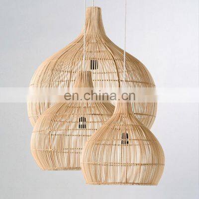 Set Of 3 Decor Lamp Rattan Lampshade Rustic rattan pendant light wicker ceiling light decor manufacturer