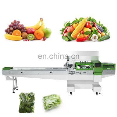 Horizontal Salad Fresh Leaf Bar Pouch Flow Net Package Fruit And Vegetable Pack Machine For Lettuce With Tray