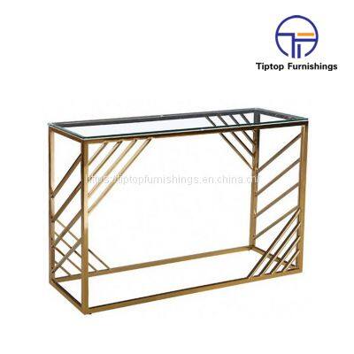 Lux Hotel Hall Console Side Table with Gold Stainless steel leg Modern Design