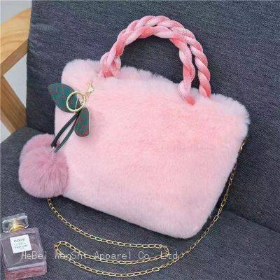 09Plush women's handbag fashion single shoulder oblique cross bag mobile phone bag Cute wholesale bag large capacity