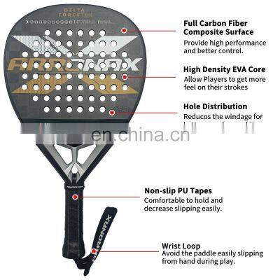 Customize Design 100% Carbon Fiber 3K 12K 18K 38MM Thickness Padel Tennis Racket photo-5