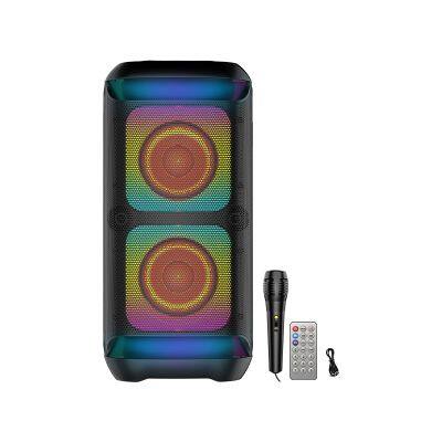 New speaker ZQS4289  portable 16W power 2*4 inches subwoofer bluetooth speaker with colorful lights