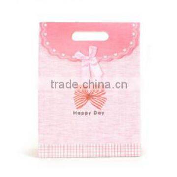 pink promotional button closure gift paper bag