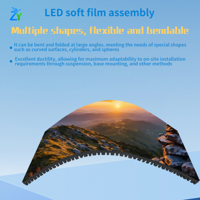 GOB Outdoor Creative Flexible Soft Ribbon LED Screen Modules P2.5 P3 P4 P5 Waterproof 320x160mm Led Video Wall Customized photo-2