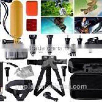 PK-27 15-in-1 GoPros accessory kit for Gopros Heros 2/3/3+/4/4 Session with L Size Carring Case (33.5*22.6*6.0cm)