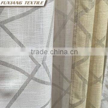 100% Polyester Faux Line Geometric Printed/jacquard/hot Stamping in Silver or Gold Window Curtain Fabric photo-3