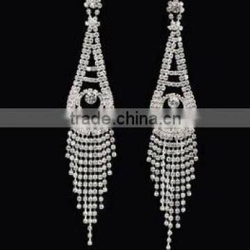 Wholesale Fashion Rhinestone Bridal Earrings With Tassels Stud Earring photo-2