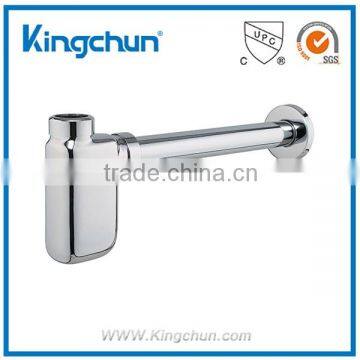 CUPC Lastest Design brass waste bottle trap chrome plated sink siphon (J216-C)