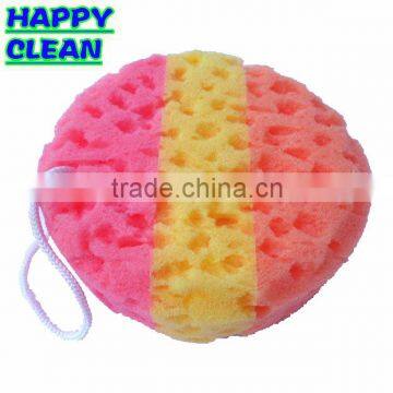 3color Round Shape Bath Sponge / Shower Sponge