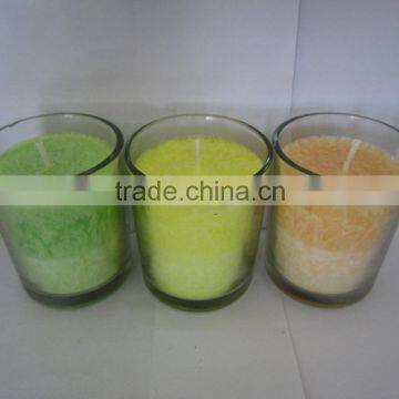 scented colour glass candle with wax