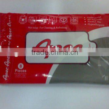 sachet wet wipes