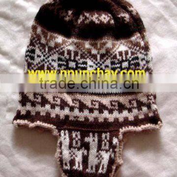 Chullo Earflap Hat Knitted Unisex Peru