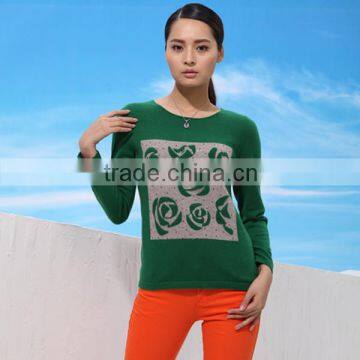 2016 design woman's cashmere crewneck sweater