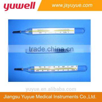 Glass thermometer flat type mercury clinical thermometer