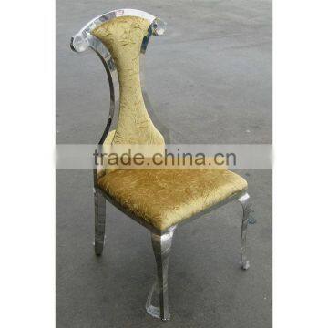 modern yellow fabric dining chair