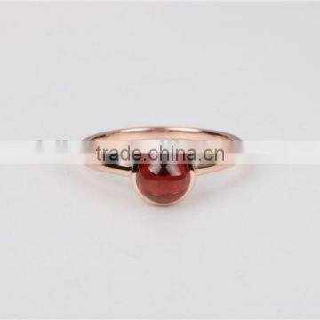 9K Rose Gold Plating Ring Adjustable Wedding Rings For Women With Rhodolite photo-2