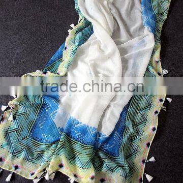 Fresh New Design Long Large Size Fashion Women Linen Cotton Tassel Scarf photo-4