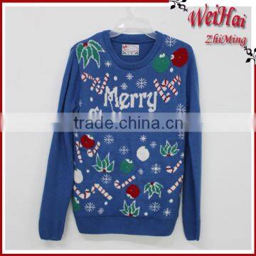 2015 Unisex Jacquard Christmas Sweater With Happy Patterns