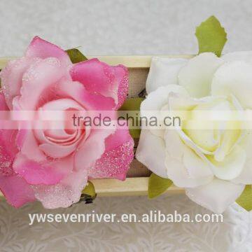 Bright Pink Simulation Edge Rose 8 cm Flower Heads Artificial Silk Cloth DIY Wedding Flowers Direct Selling Small Wholesale photo-5
