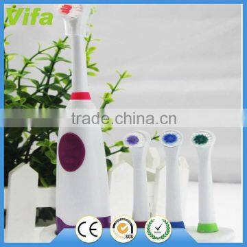 2015 waterproof battery powered electric toothbrush with holder and replace head