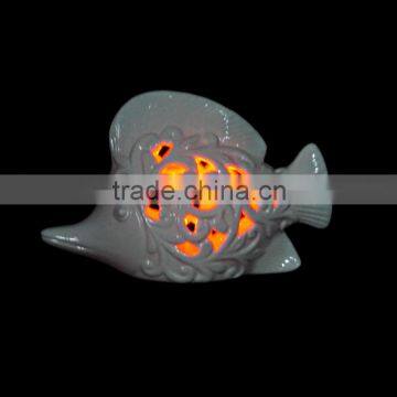 christmas home decorative fish shape led ceramic decoration light