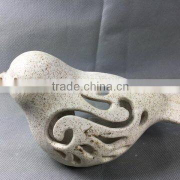 Ceramic porcelain cut out window t-light holder bird