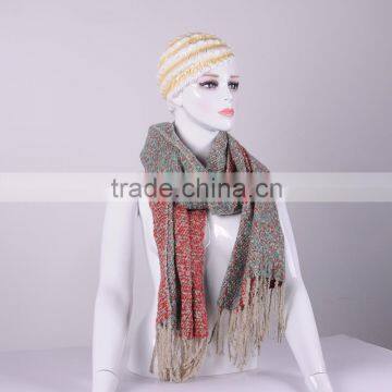 Blanket Fringe Tassel Oversize Plaid Shawl Scarf, Wholesale Scarf, Acrylic Winter Scarf photo-2