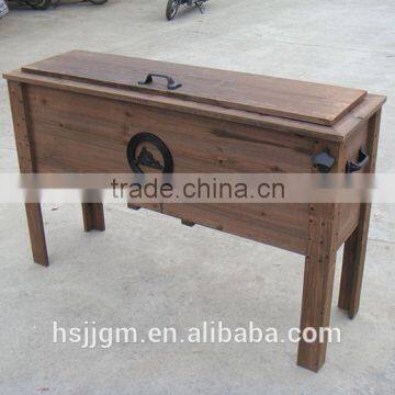 wooden outdoor patio cooler