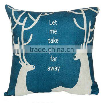 2016 Hot Sale Home Decorative Custom Deer Printing Linen Cheap Cushion Cover photo-4