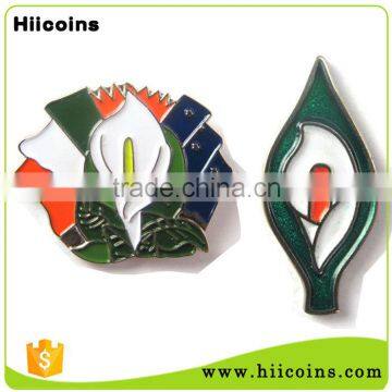 wholesale cheap translucent green soft enamel Easter lily badge